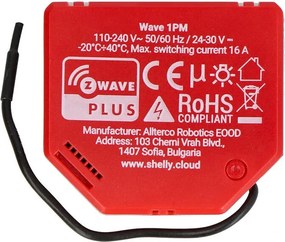 Shelly Qubino Wave1PM Controller, 1-channel, Z-Wave (Power measurement)