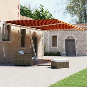 vidaXL Ηλεκτρική Αυλή 6 x 3 m Πορτοκαλί και καφέ οριζόντια ρίγα