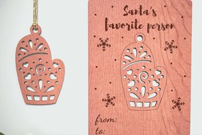 Σετ των 3 Intra απο ξύλο plywood 3mm-4mm πάχος Χριστουγεννιάτικο στολίδι Σχέδιο Δίασταση 8x8 cm INTRAFABR-75888003