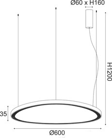 Φωτιστικό Οροφής LED 3 CCT Aca Harmony BR97LEDP60BKCCT Black