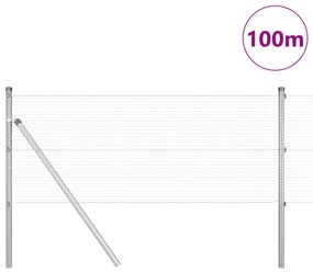 vidaXL Συρμάτινος φράχτης με 13 ράβδους 0.8x100 m Γαλβανισμένο ατσάλι