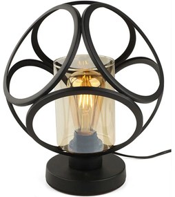 Φωτιστικό Επιτραπέζιο Silvia 0216734 20x20x25cm 1xE27 60W Black Megapap Metal