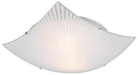 Πλαφονιέρα 40xH9cm 2xE27 Λευκό Γυαλί-Χρωμέ Trio Lighting Elisa 612200200