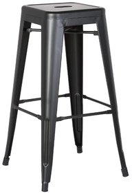 Σκαμπό Μπάρ Relix Black Mat Ε5190,1M 43X43Χ76 cm Metal