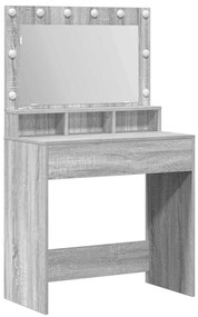 vidaXL Τραπέζι Μακιγιάζ με ράφι Γκρι sonoma 79 x 41 x 135 cm