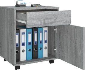 vidaXL Ντουλάπι Με Ροδάκια Γκρι Sonoma 45 x 38 x 54 εκ. Επεξεργ. Ξύλο