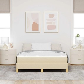 vidaXL Κρεβάτι με ελατήρια με στρώμα Κρεμ 140 x 200 cm ύφασμα