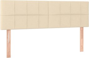 vidaXL Κρεβάτι Boxspring με Στρώμα &amp; LED Κρεμ 140x200 εκ. Υφασμάτινο