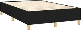 vidaXL Κρεβάτι Boxspring με Στρώμα &amp; LED Μαύρο 120x200 εκ. Υφασμάτινο
