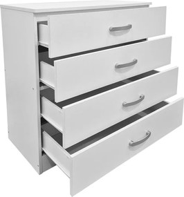 Συρταριέρα Athos pakoworld σε λευκή απόχρωση 80x40x79εκ