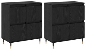 vidaXL Ντουλάπι αποθήκευσης 2 pcs Μαύρη Οξυά 60 x 35 x 70 cm