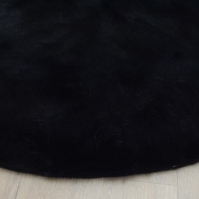 Στρογγυλό Χαλί Γούνινο (Φ160) New Plan Puffy FC9 Black
