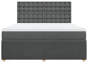 ΚΡΕΒΑΤΙ BOXSPRING ΜΕ ΣΤΡΩΜΑ ΣΚΟΥΡΟ ΓΚΡΙ 180X200 ΕΚ ΥΦΑΣΜΑΤΙΝ 3292150