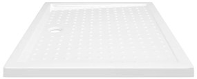 Βάση Ντουζιέρας με Σχέδιο Τάπας Λευκή 80 x 100 x 4  εκ. από ABS - Λευκό