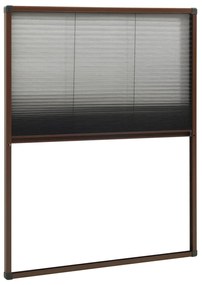 vidaXL Σήτα Παραθύρου Πλισέ Καφέ 80 x 100 εκ. από Αλουμίνιο