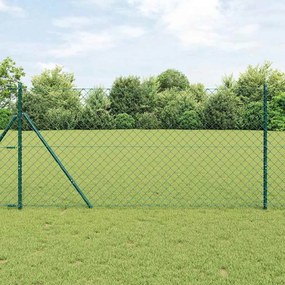 vidaXL Σετ Στύλων Φράχτη Πράσινο 1.2 x 10 m Επικαλυμμένος Χάλυβας