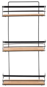 Ραφιέρα Μπάνιου 3 Θέσεων Essentials 02-12779 25,5x10,5x49cm Natural-Black Estia Metal,Bamboo