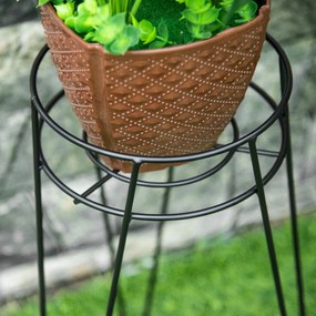 Outsunny Σετ 3 βάσεις για λουλούδια από μέταλλο, σετ βάσεων για φυτά, βάση για γλάστρα, κάτοχος για γλάστρα έως Ø16 cm Μαύρο