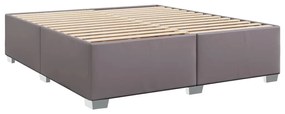 Κρεβάτι Boxspring με Στρώμα Γκρι 180x200 εκ. Συνθετικό Δέρμα - Γκρι