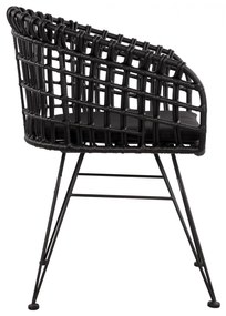Καρέκλα - Πολυθρόνα ALLEGRA C5456.02 Μεταλλική με Wicker Μαύρο Τύπου Φωλιά 59Χ56,5Χ83Υ εκ. 59x56.5x83 εκ.