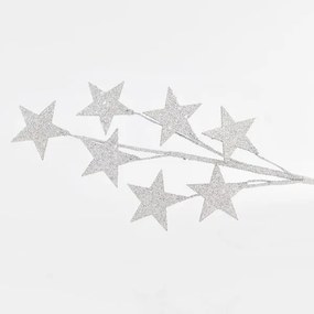 Eurolamp Κλαδί Με Glitter Αστέρια 46cm Ασημί 600-44242