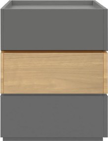 Κομοδίνο Sonlen pakoworld mdf σε sonoma-ανθρακί απόχρωση 60x40x66εκ
