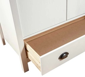 vidaXL Ντουλάπα Hill Δίφυλλη Λευκή 89x50x170 εκ. Μασίφ Ξύλο Πεύκου