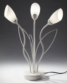 Επιτραπέζιο Φωτιστικό Gloriosa Φ35cm Γκρι με Οπάλ Γυαλί