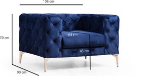 Πολυθρόνα Σκούρο Μπλε COMO 90x108x70