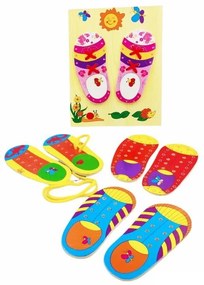 Εκπαιδευτικό Ξύλινο Παζλ Μαθαίνω να Δένω τα Παπούτσια Μου - Educational Wooden Puzzle Learning to Tie My Shoes-006-21863