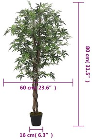 vidaXL Δέντρο Σφενδάμου Τεχνητό 224 Φύλλα Πράσινο 80 εκ.