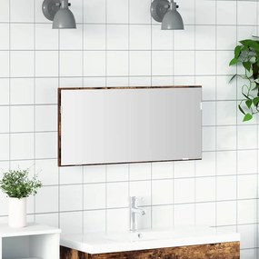 vidaXL Καθρέφτης Μπάνιου Καφέ 80 x 8.5 x 37 εκ Επεξεργασμένο ξύλο