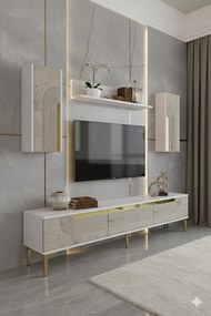 Stewehome Σετ μοντέρνας σύνθεσης τηλεόρασης με ράφι 180x30x41 cm