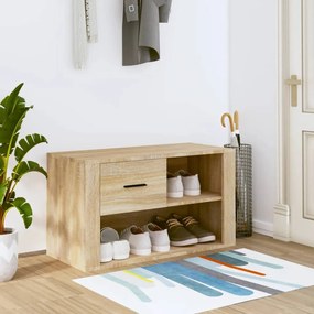 vidaXL Παπουτσοθήκη Sonoma Δρυς 80x35x45 εκ. από Επεξεργασμένο Ξύλο
