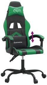 vidaXL Καρέκλα Gaming Μαύρο/πράσινο από Συνθετικό Δέρμα