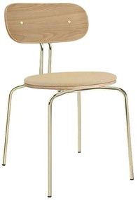 Καρέκλα Τραπεζαρίας Curious Brass 5916-1C719-11 44,5x48x77,5cm Oak-Cream Umage Steel,Polywood