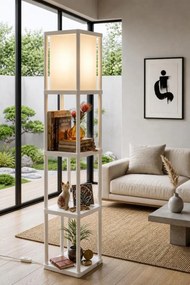 Stewehome Διακοσμητικός φωτιστικός με ράφι λευκό Λευκό