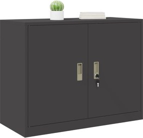 vidaXL Ντουλάπι αποθήκευσης Μαύρο 90 x 40 x 70 cm Ατσάλι