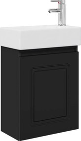 vidaXL Μονάδα μπάνιου με βρύση Μαύρο 45,5 x 22,5 x 84 εκ