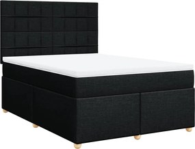 vidaXL Κρεβάτι Boxspring με Στρώμα Μαύρο 160x200 εκ. Υφασμάτινο
