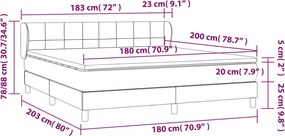 vidaXL Κρεβάτι Boxspring με Στρώμα Ροζ 180x200 εκ. Βελούδινο