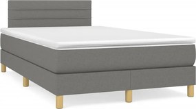 vidaXL Κρεβάτι Boxspring με Στρώμα Σκούρο Γκρι 120x190 εκ Υφασμάτινο