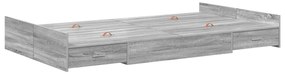 vidaXL Κρεβάτι με αποθηκευτικό χώρο Γκρι sonoma 120 x 200 cm