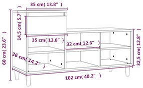 Παπουτσοθήκη Καφέ Δρυς 102x36x60 εκ. από Επεξεργασμένο Ξύλο - Καφέ