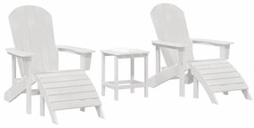 vidaXL Έπιπλα Χαλάρωσης Κήπου 3 pcs Λευκό 38 x 38 x 46cm Πλαστικό