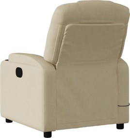 vidaXL Πολυθρόνα Ανακλινόμενη με Κρεμ Ύφασμα από Ύφασμα