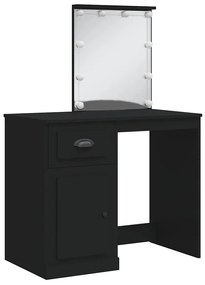 vidaXL Μπουντουάρ με LED Φώτα Μαύρο 90 x 42 x 132,5 εκ.