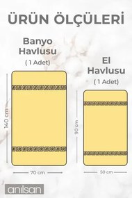 Stewehome Σετ πετσέτες μπάνιου και χεριών από 100% βαμβάκι 50x70 cm