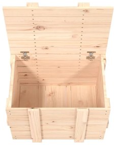 Κουτί Αποθήκευσης 58 x 40,5 x 42 εκ. από Μασίφ Ξύλο Πεύκου - Καφέ