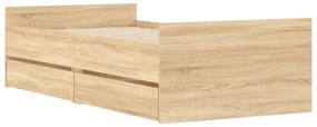 vidaXL Πλαίσιο Κρεβατιού με Συρτάρια Sonoma δρυς 100x200 εκ.